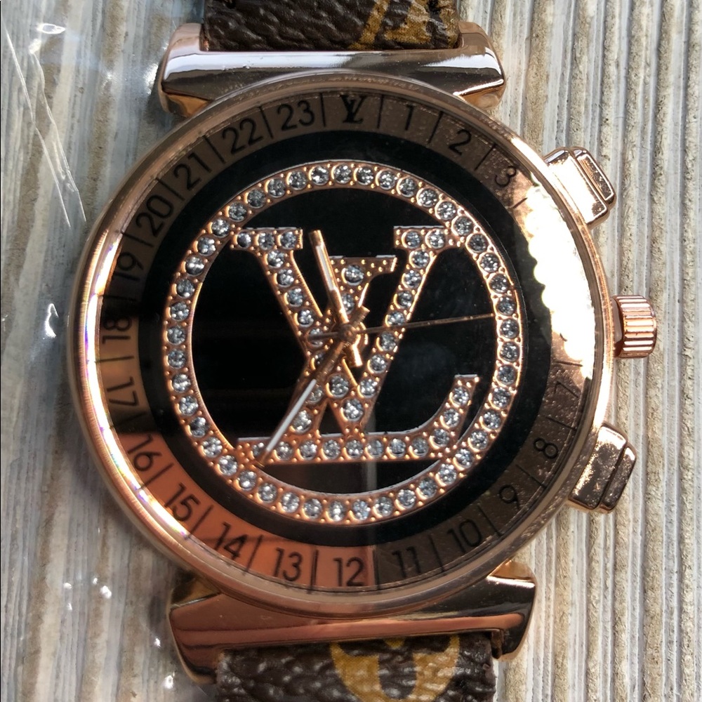 LV Monogram Watch Rose Gold